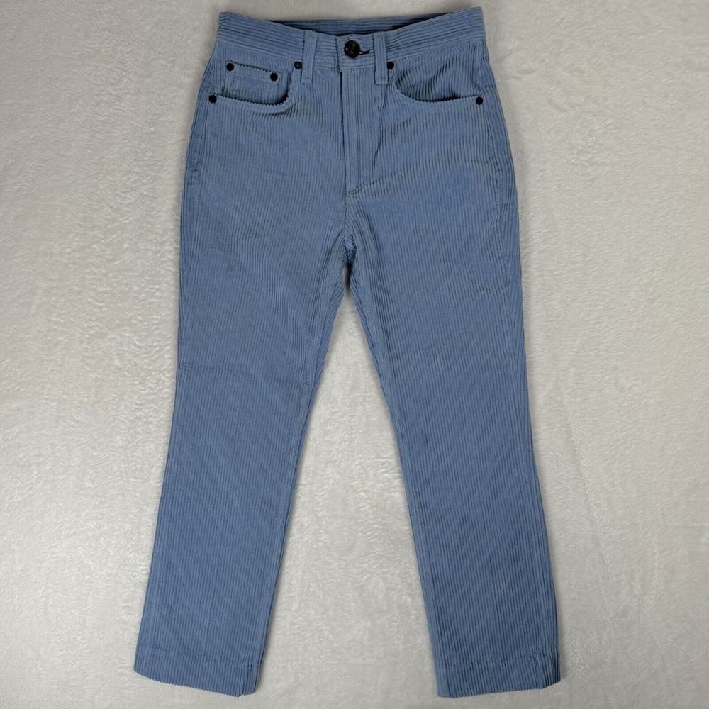 Rag & Bone Riviera High Waist Ankle Straight Corduroy Jeans Size 24 Baby blue - Picture 2 of 15